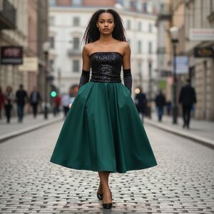 Vintage 50s 60s Mac Scott Sweden Black Stretch Sequined Tube Tank Top Size Small